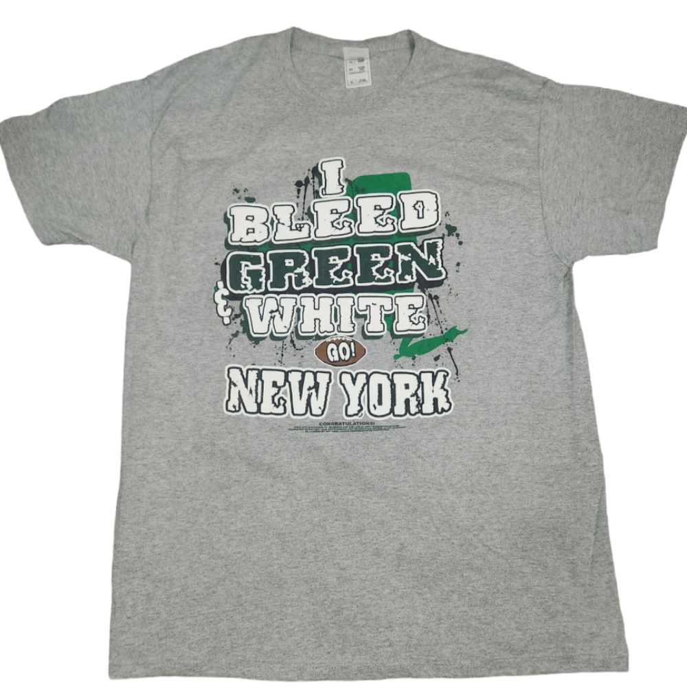 NWOT VINTAGE NEW YORK JETS 🏈 HEATHER GRAY GRAPHIC T-SHIRT SZ XL